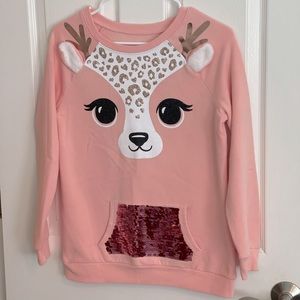 Justice Sparkle Deer Sweatshirt, girls 14/16